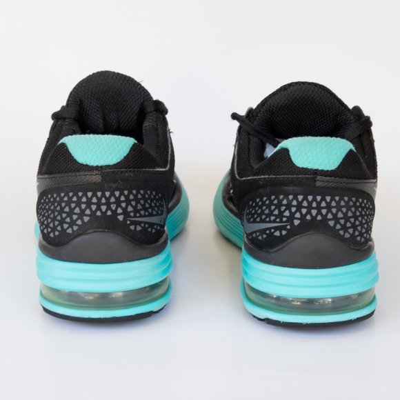 Nike LunarMX+ Flywire Women's Running Sneaker, Black / Blue, Max Air, Size 7.5 - Picture 5 of 8